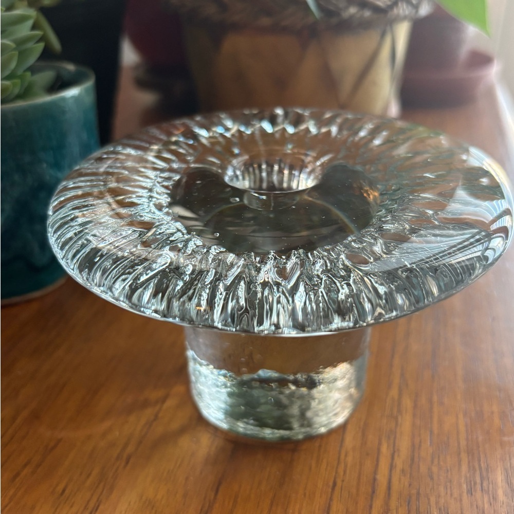 Vintage Blenko 77S Mushroom Candleholder - Picture 2 of 14